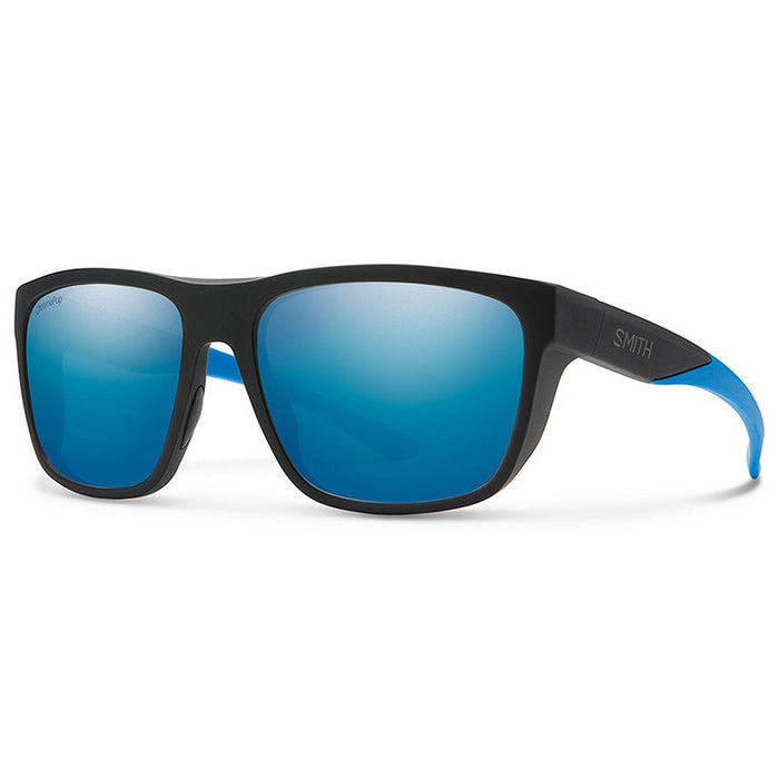 Smith Barra Mens Matte Black Blue Frame Polarized Blue Mirror Lens Square Sunglasses - 2012680VK60QG