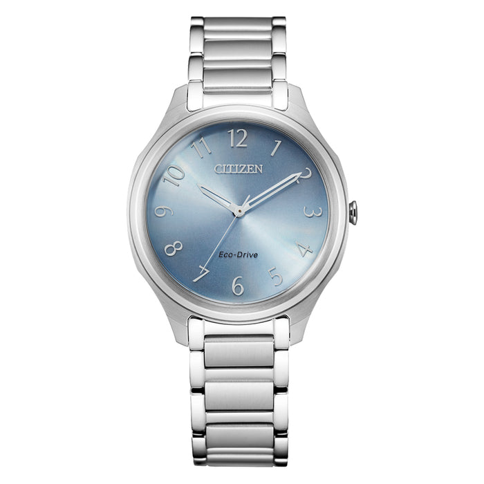 Citizen Drive Womens Quartz Light Blue Dial Stainless Steel Watch - EM0750-50L
