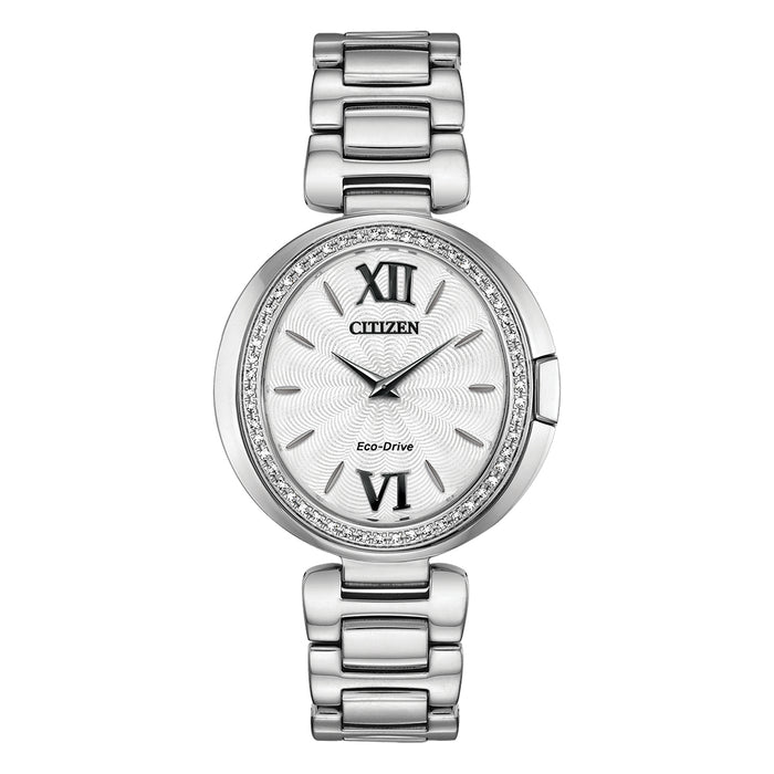 Citizen Capella Eco-Drive Womens Silver-Tone Stainless Steel Band Silver Quartz Dial Watch - EX1500-52A