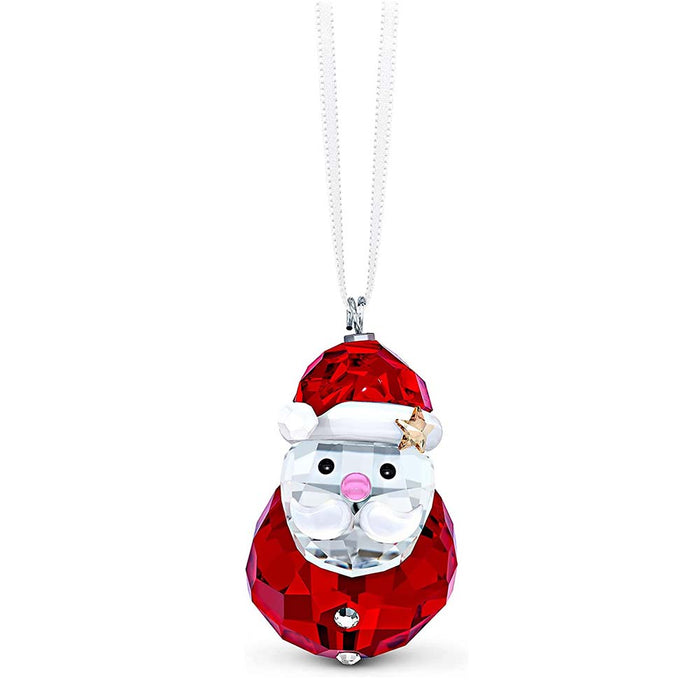 Swarovski Clear Crystal with Red Accent and Gold Stars Rocking Santa Claus Joyful Ornament for Home Decor - 5544533