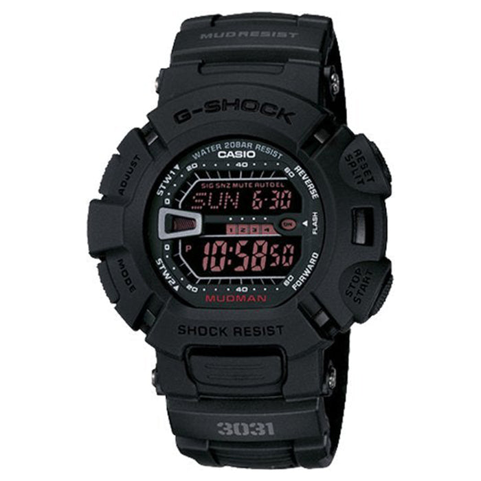 Casio Men's G-Shock Military Digital Resin Watch - Black Resin Strap - Black Dial - G9000MS-1