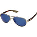 Costa Del Mar Womens Loreto Rose Gold Frame Blue Mirror Polarized Lens Aviator Sunglasses - LR64OBMGLP - WatchCo.com