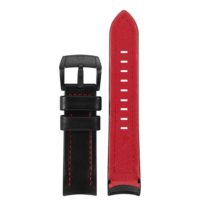 Luminox Men's 5127 Space Series Black & Red Leather Strap Stainless Steel Buckle Watch Band - FEX.5120.20B.K