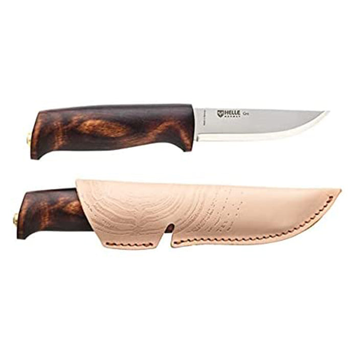 Helle Gro Dark Birch Handle Sandvik 12C27 Blade Knife - HELLE07