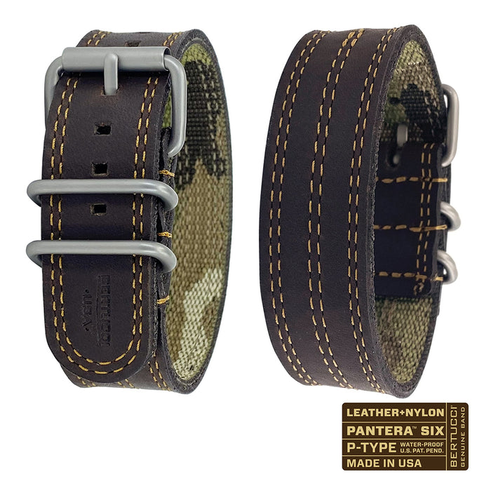 Bertucci Mens #326P Ironstone Brown Khaki Stitch Watch Band - B-326P