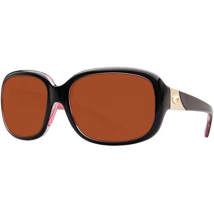 Costa Del Mar Womens Gannet Shiny Black Hibiscus Frame Copper Polarized Lens Sunglasses - GNT132OCP - WatchCo.com
