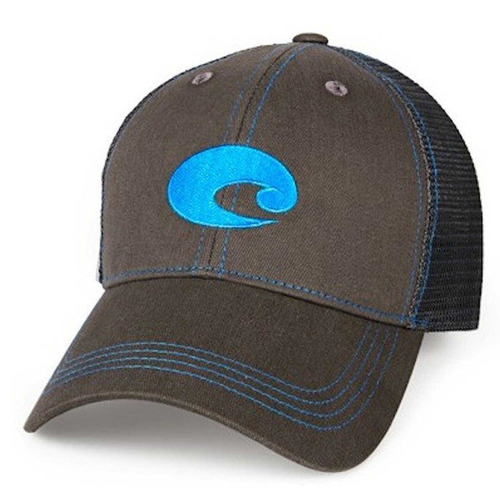 Costa Del Mar Unisex Neon Blue Trucker Graphite Twill One Size Hat - HA-55NB