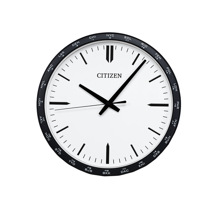 Citizen Gallery Classic Black Frame White Dial Wall Clock - CC2006