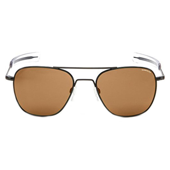 Unisex Matte Black Metal Frame Brown Lens Aviator Polarized Full Rim Sunglasses - AF017