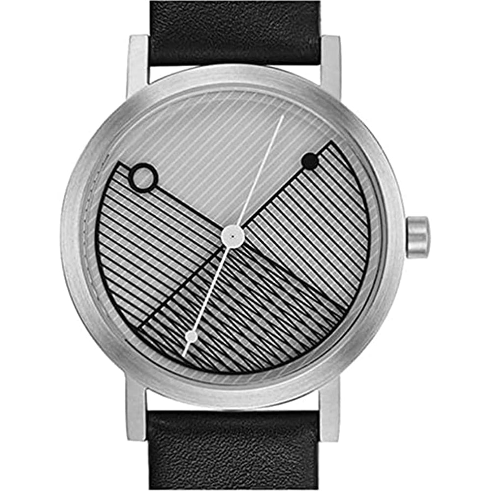 Projects Men's White Dial Black Leather Band Japanese Quartz Watch - 7 ...