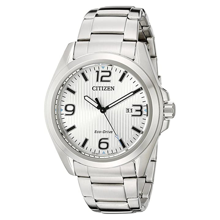Citizen Mens Chandler Eco-Drive Silver Dial Band Stainless Steel Sport Watch - AW1430-86A