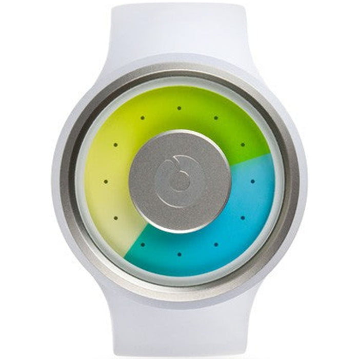 Ziiiro Unisex Proton Milky White Plastic Watch - White Rubber Strap - Blue Dial - Z0006WWT