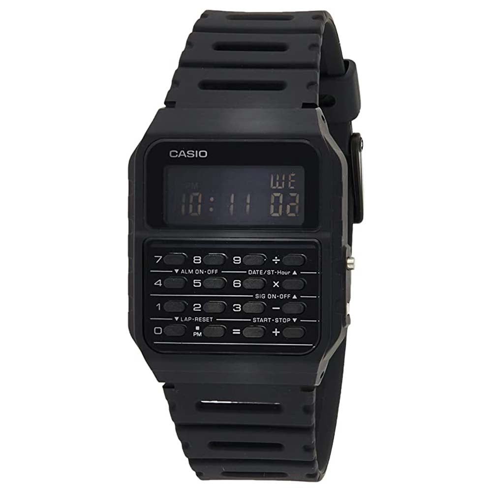 Watch Casio Men\'s — CA-53WF-1B Calculator Resin Black Quartz Dial WatchCo - Band