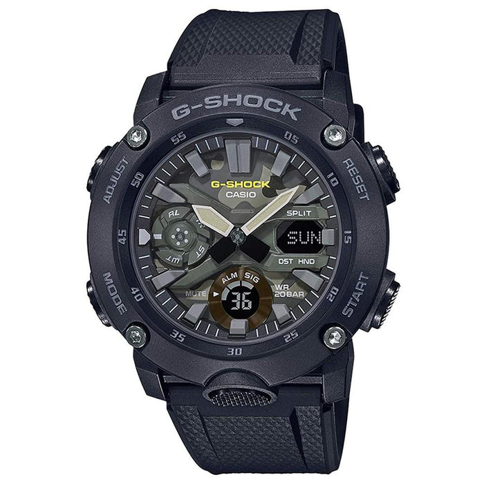 Casio Men's G-Shock Black Resin Band Camouflage Analog-Digital Dial Quartz Watch - GA-2000SU-1ACR