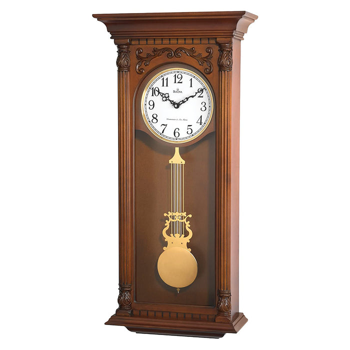 Bulova Wood Frame Walnut Finish Clock - C4330