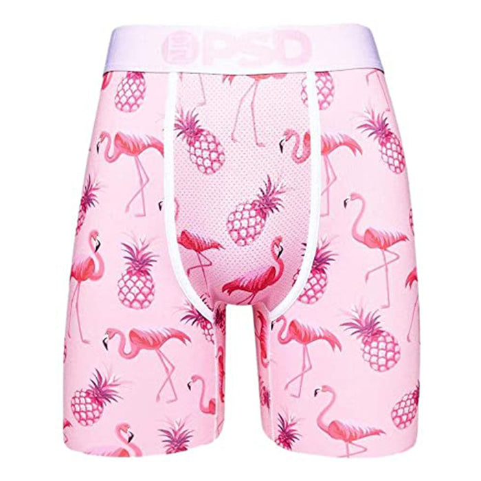 Psd Mens Elastic Wide Band Boxer Brief Pink Flamingo Breathable Underwear - 121180028-PNK-XL