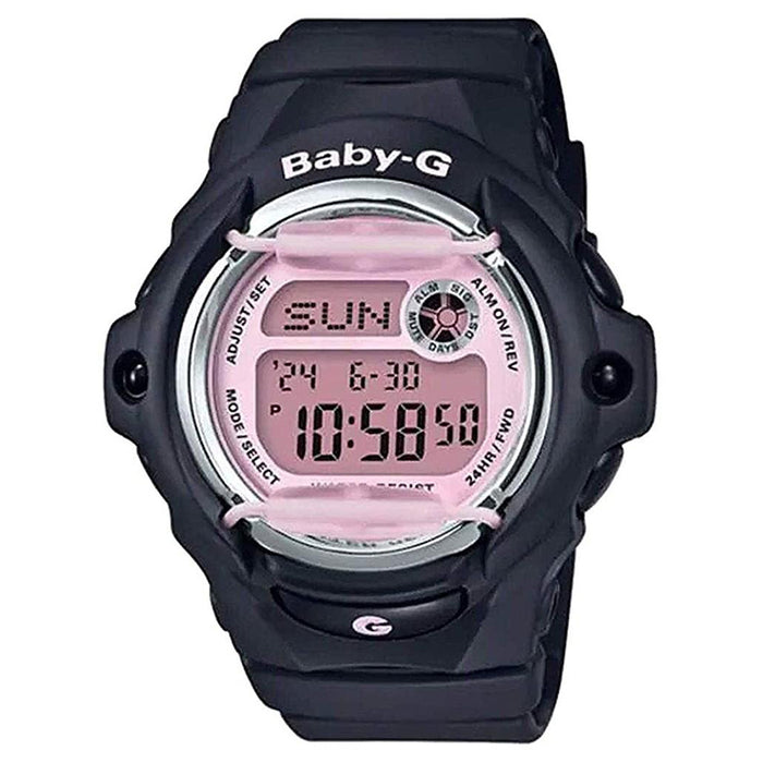 Casio Women's Baby-G Black Resin Band Pink Digital Dial Quartz Watch - BG-169M-1CR