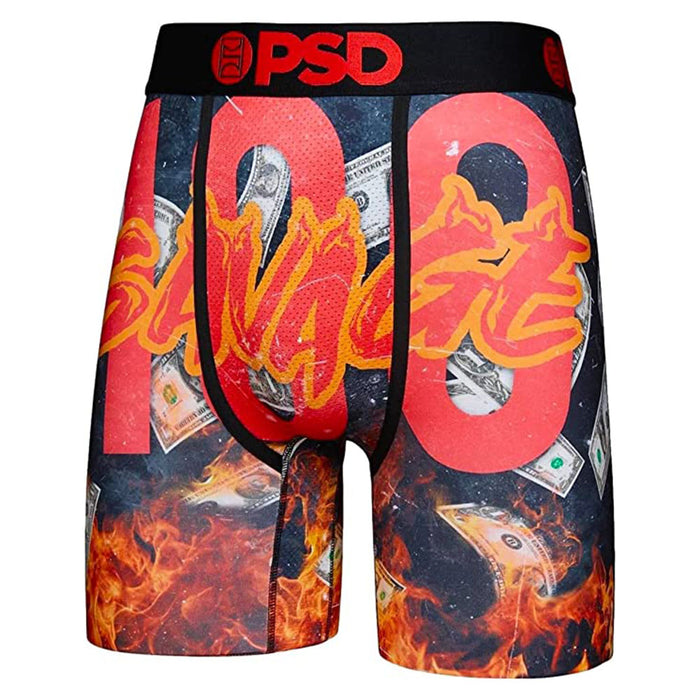 PSD Men's Black 100 Savage Boxer Briefs Underwear - 422180047-BLK