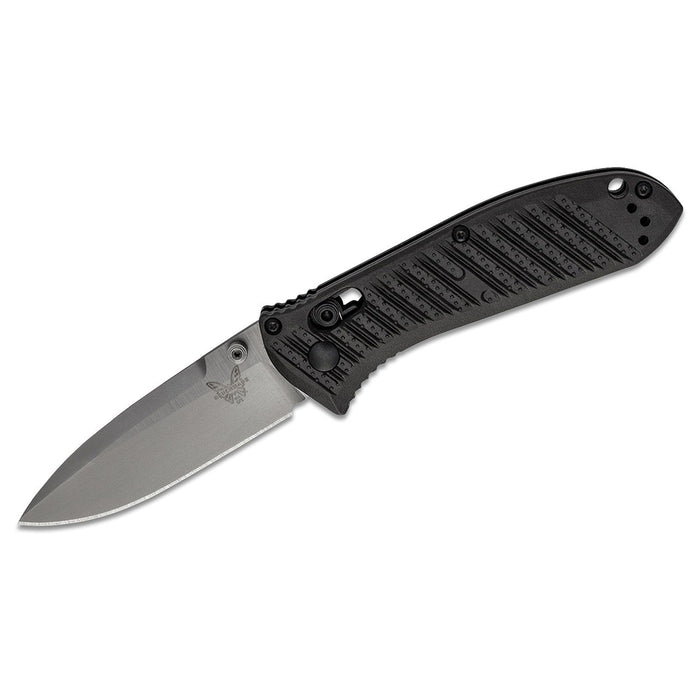 Benchmade Satin Plain Blade Milled Black CF-Elite Handles Mini Presidio II Folding Knife - BM-575-1