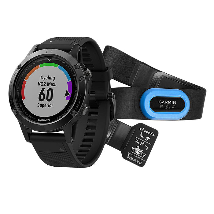 Garmin fenix Black Silicone/Black Heart Rate Tech GPS Smart Watch - 010-01688-31