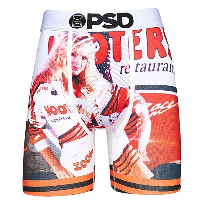 PSD Men's White Hooters Racer Girl Boxer Briefs Underwear - 221180050-WHT