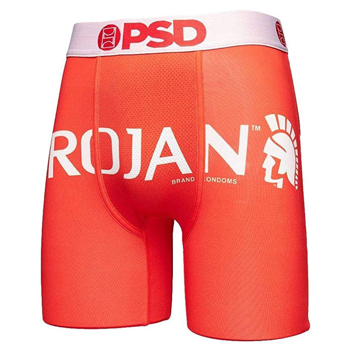 PSD Mens Red Trojan Ask Me Printed Boxer Brief Underwear - 121180075-RED-L