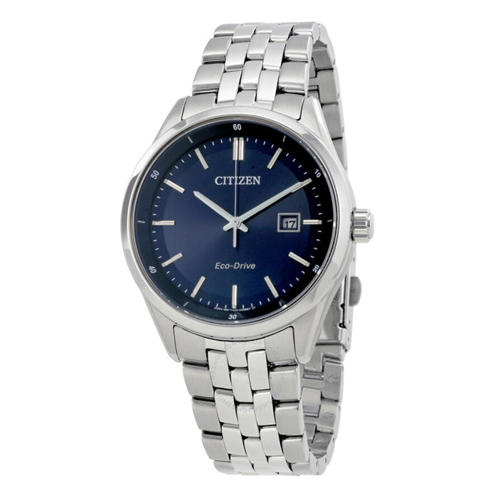 Citizen Eco-Drive Mens Stainless Steel Case and Bracelet Blue Dial Silver Watch - BM7251-53L