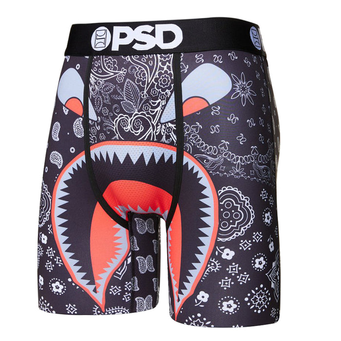 PSD Men's Warface Black Bandana Boxer Briefs Underwear - 421180031-BLK