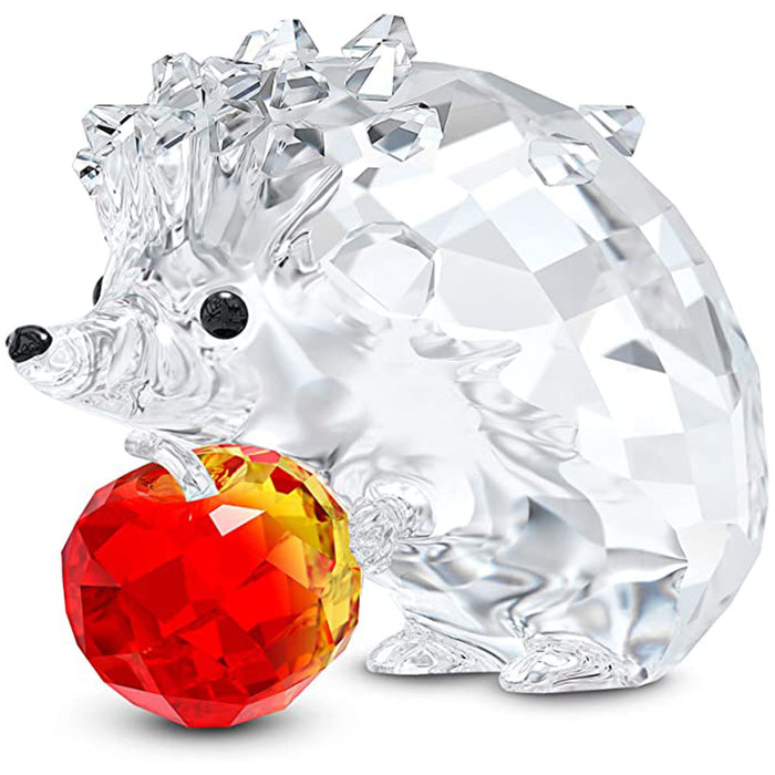 Swarovski White and Red Crystal Peaceful Countryside Hedgehog with Apple Figurine for Home Decor - 5532203