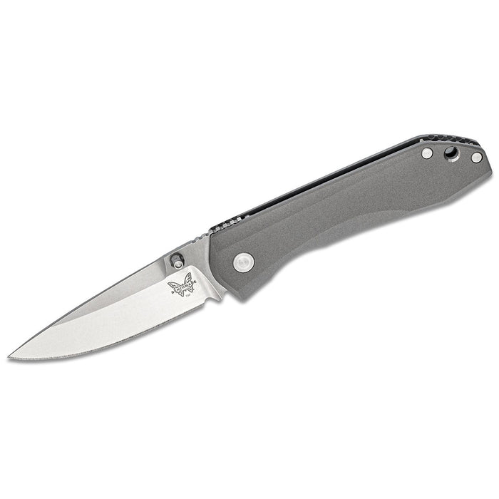 Benchmade Satin Plain Blade Titanium Handles Mini Titanium Frame Lock Folding Knife - BM-765