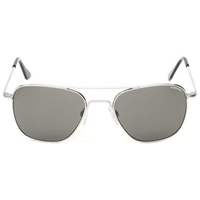 Unisex Matte Chrome Metal Frame Grey Lens Aviator Polarized Full Rim Sunglasses - AF133