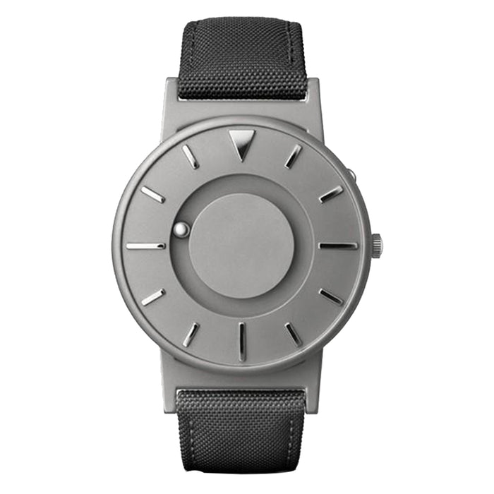 Eone Bradley Classic Mens Titanium Case Black Canvas Strap Silver Watch - BR-C-BLACK