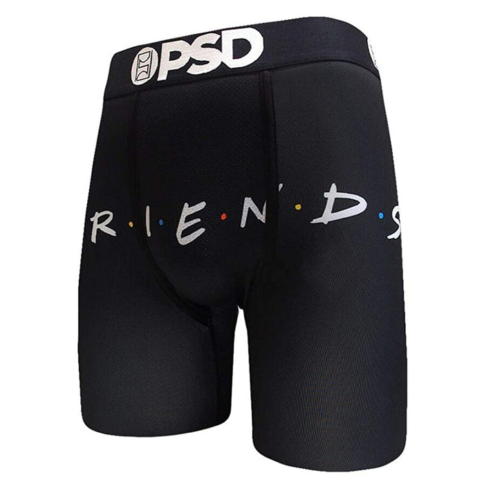 PSD Mens Stretch Wide Band Boxer Brief Friends Series Black Underwear - E31911093-BLK-L