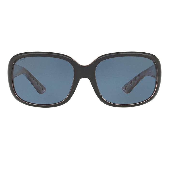 Costa Del Mar Womens Gannet Shiny Black Hibiscus Frame Grey Polarized-580p Sunglasses - GNT132OGP