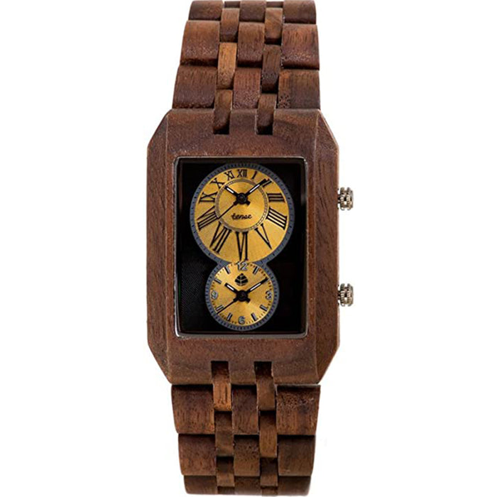 Tense-Inuk Men's Black Dial Wood Case and Bracelet Automatic Watch - J5400W