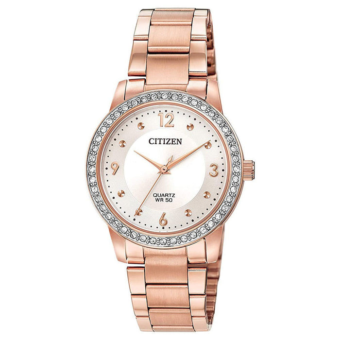 Citizen Womens Quartz Off-White Dial Two Tone Stainless Steel Strap Watch - EL3093-83A