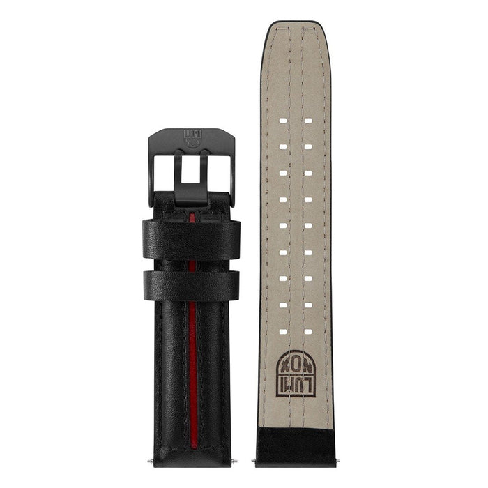 Luminox Men's 9270 F-22 Raptor™ Series Black & Red Leather Strap Stainless Steel Buckle Watch Band - FEX.9200.21TIB.K