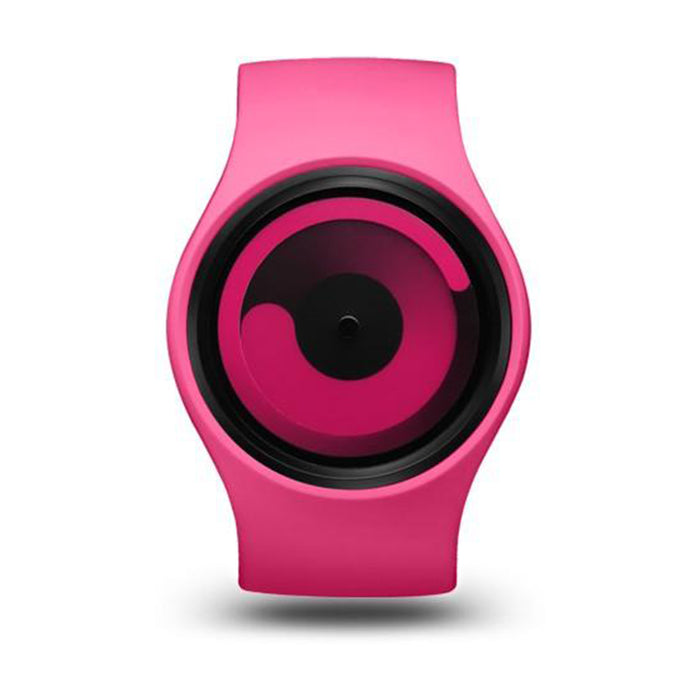 Ziiiro Womens Gravity Magenta Plastic Watch - Pink Rubber Strap - Pink Dial - Z0001WM