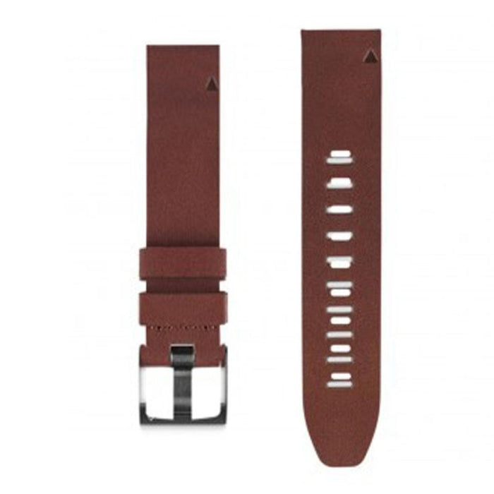 Garmin fenix 5S QuickFit 22mm Brown Leather Watch Band - 010-12496-05