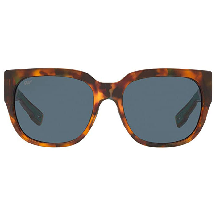 Costa Del Mar Womens Rectangular Shiny Palm Tortoise Polarized Sunglasses - WTW250OGP
