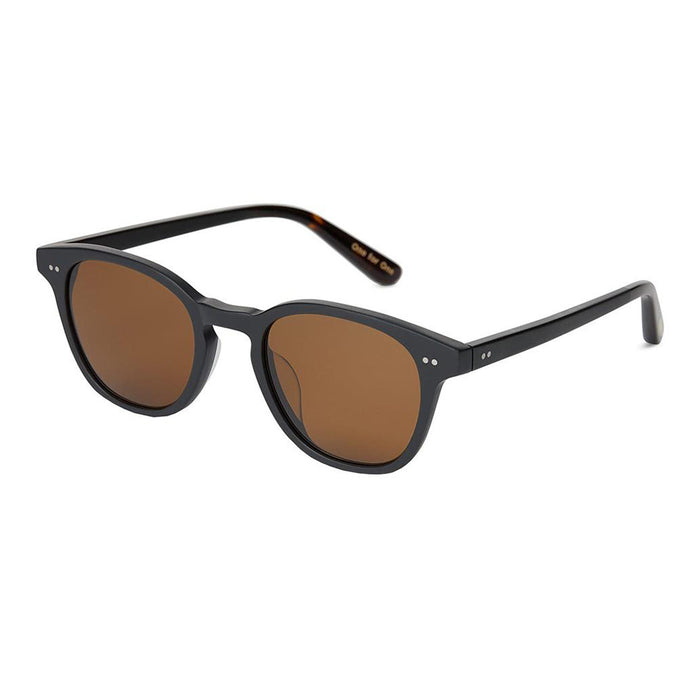 Wyatt Mens Matte Black / Solid Brown Mirror Round Sunglasses - 10011383