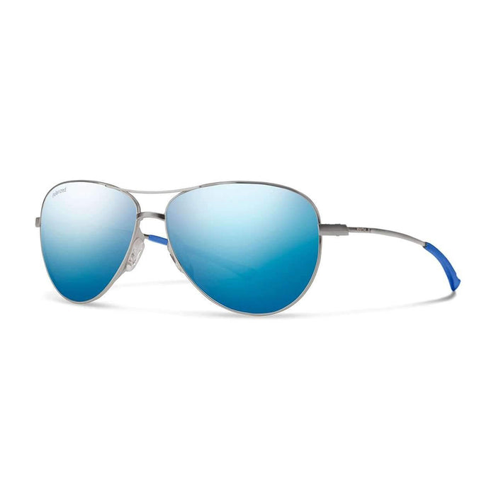 Smith Langley Women's Matte Ruthenium Frame Blue Mirror Polarized Lens Aviator Sunglasses - 233444R8160JY