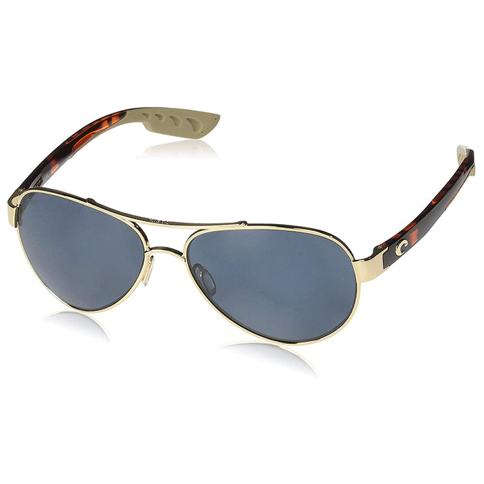 Costa Del Mar Womens Loreto Aviator Rose Gold Frame Grey Polarized 580p Lens Sunglasses - LR64OGP