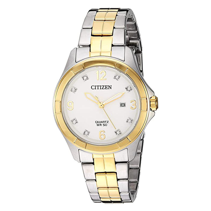 Citizen Womens Quartz Silver Dial Two Tone Stainless-Steel Strap  Casual Watch - EU6084-57A