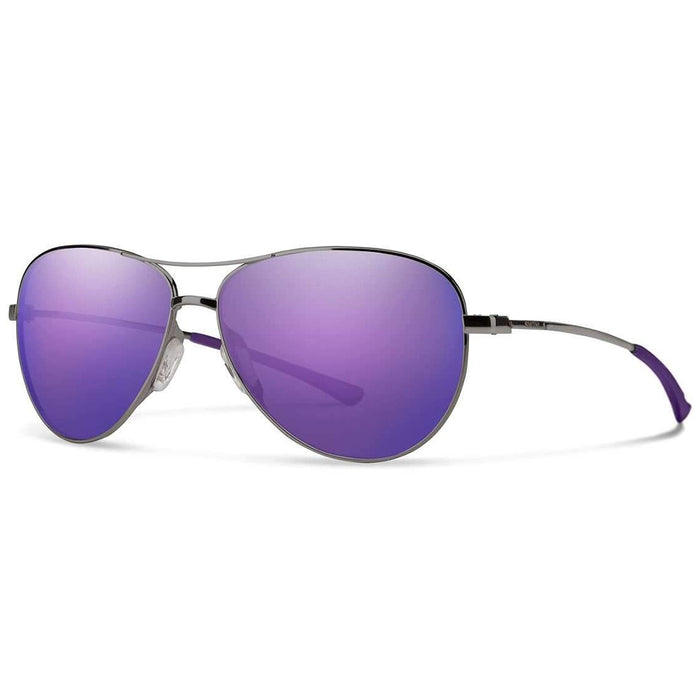 Smith Langley Women's Violet Ruthenium Frame Carbonic Violet Mirror Lens Aviator Sunglasses - 233444WVI60TE