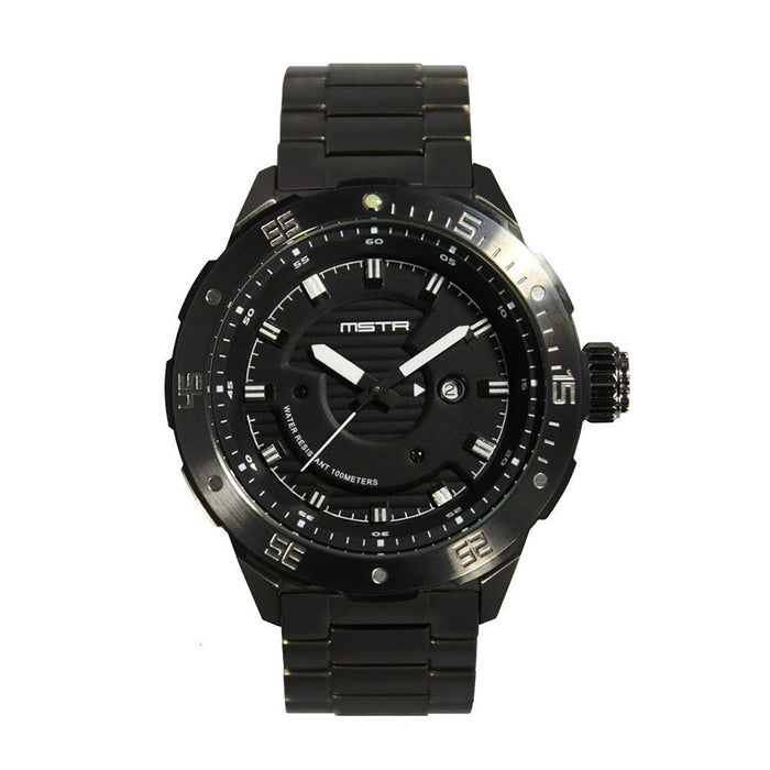 Meister Mens Diver One Stainless Watch - Black Bracelet - Black Dial - D0103SS