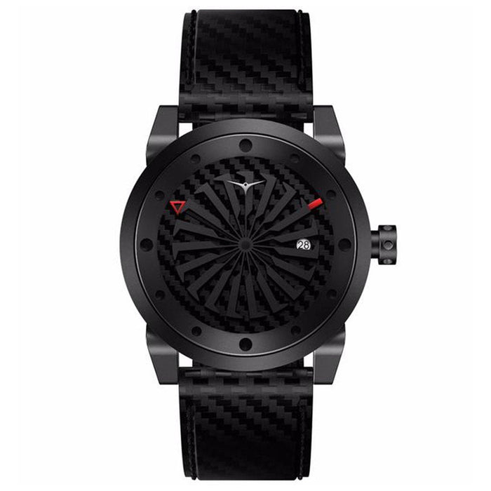 Zinvo Blade Venom Men's Genuine Italian Leather Band Black Automatic Dial Watch - BLADEVENOM