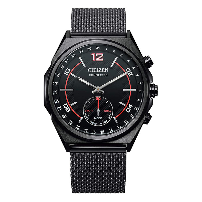 Citizen Mens Quartz Black Dial Band Stainless Steel Mesh Bracelet Chronograph Watch - CX0005-78E