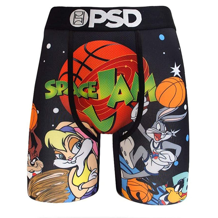 PSD Men's Stretch Wide Band Boxer Brief Black Space Jam Underwear - E31911080-BLK-XL