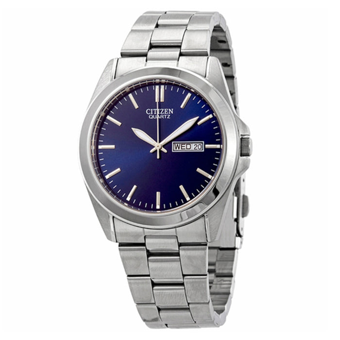 Citizen Quartz Men's Analog Stainless Watch - Silver Bracelet - Blue Dial - BF0580-57L